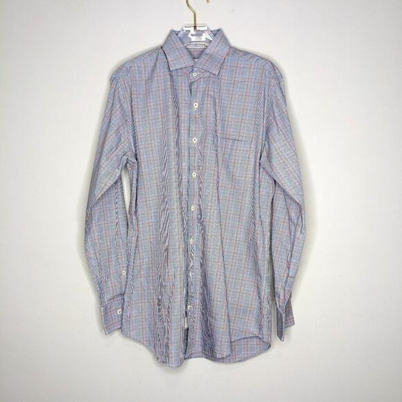 Peter Millar Other - Peter Millar Multicolor Gingham Cotton Shirt Long Sleeve Button Down Size M